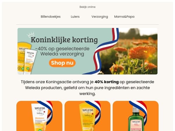 Vier Koningsdag met 40% korting op Weleda!