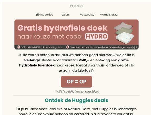 ⏳ Laatste kans: GRATIS hydrofiele luierdoek
