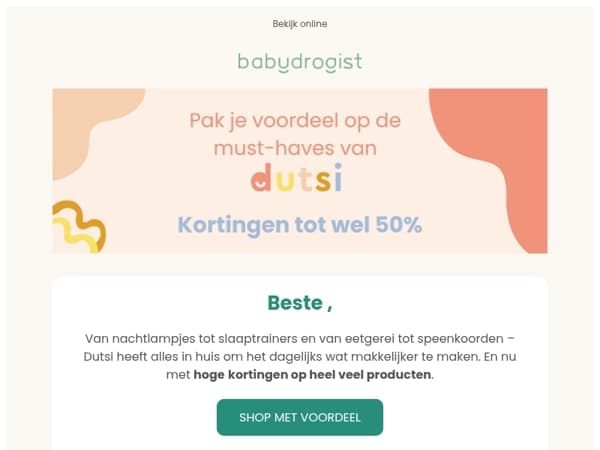 Hoge kortingen op must-haves van Dutsi