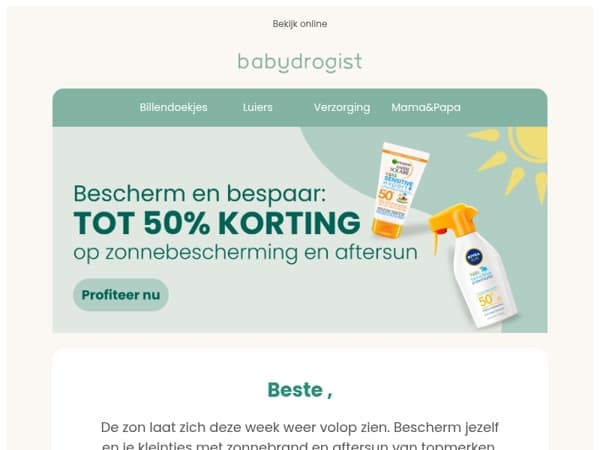 ☀️ Mooi weer op komst? Zonnebrand tot 50% korting!