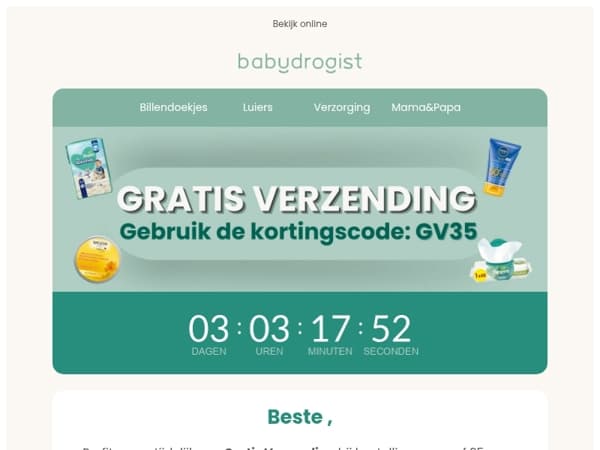 Nu GRATIS VERZENDING bij bestellingen vanaf 35 euro!