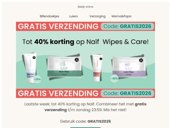 GRATIS VERZENDING ⏰ Wees er snel bij!