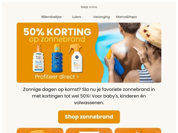 Bescherm je kleintje met 50% korting op zonnebrand ☀️