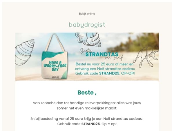 Strandtas cadeau bij je zomeraankopen