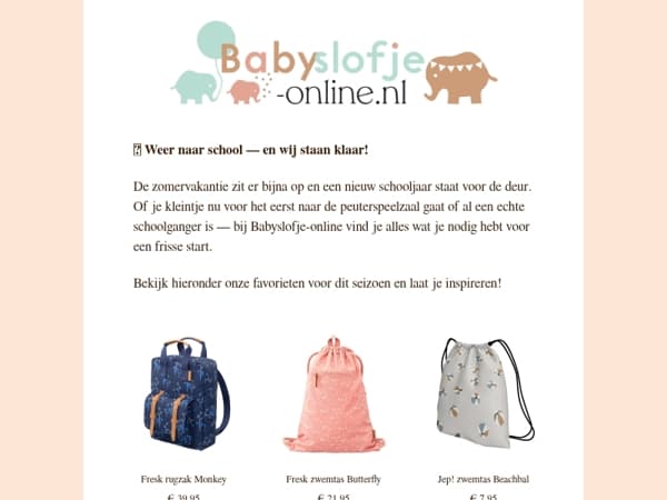 🎒 Weer naar school — nieuwe items bij Babyslofje-online!