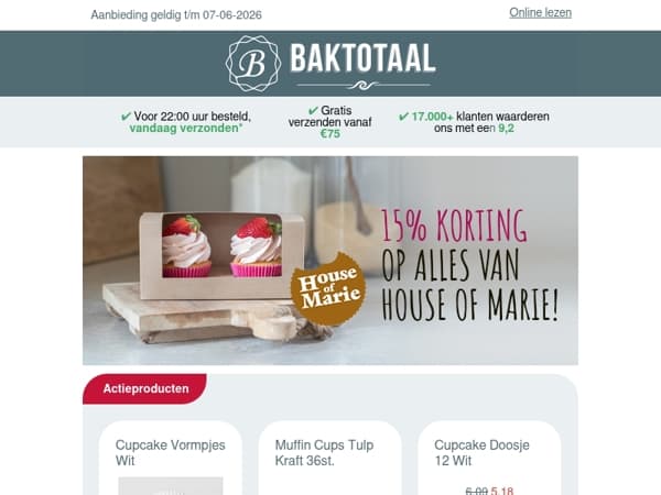 15% korting op alles van House of Marie!