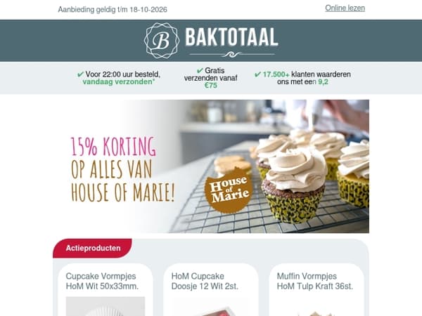15% korting op alles van House of Marie!
