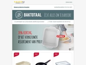 20% op het vernieuwde assortiment van Pyrex!