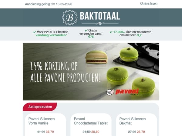 15% korting op alle Pavoni producten!