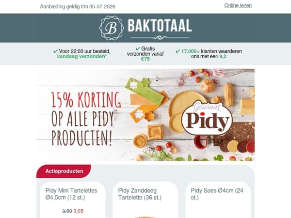 15% korting op alles van Pidy!
