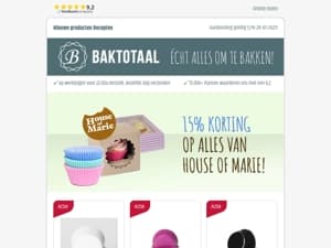 15% korting op alles van House of Marie!