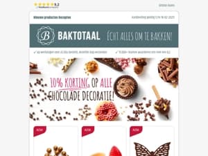 10% korting op alle Chocoladedecoraties!