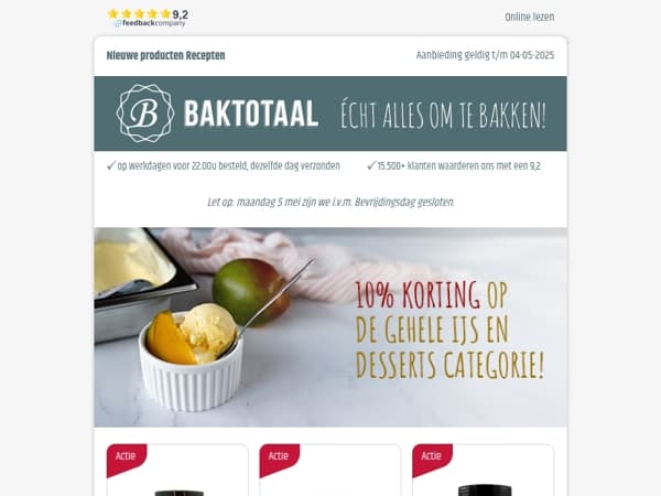 10% korting op de gehele IJs & Desserts categorie!