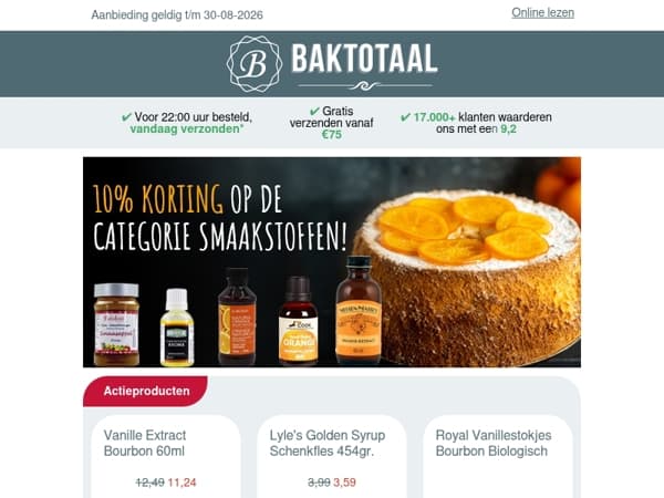 10% korting op de categorie Smaakstoffen