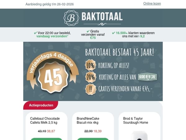 Verjaardagsactie | 10% korting op ALLES & 20% op BrandNewCake!