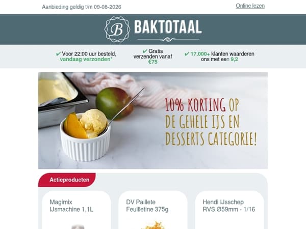 Alles voor zomerse desserts met 10% korting!