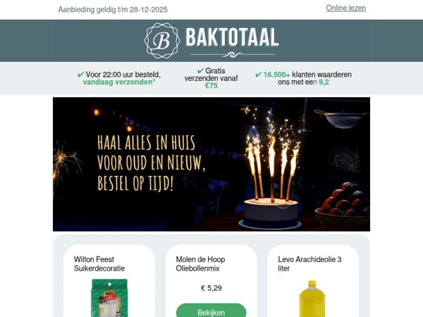 Haal alles in huis voor Oud en Nieuw! Bestel op tijd