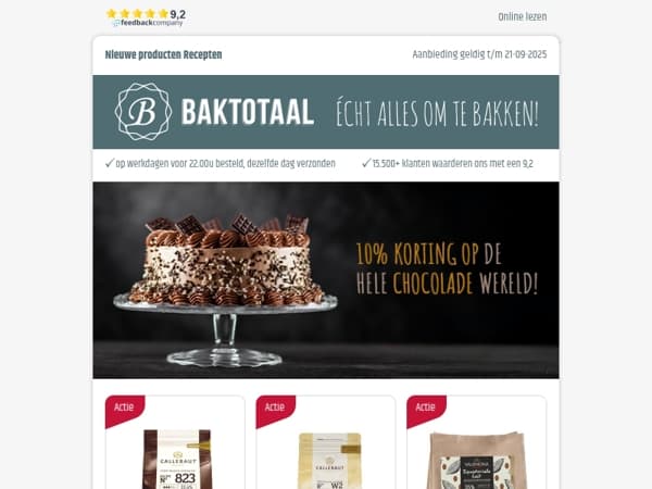 10% korting op de hele Chocolade Wereld!