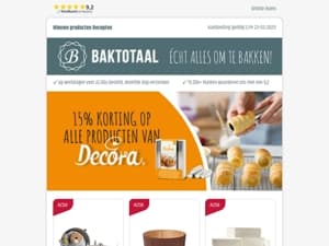 15% korting op alle producten van Decora!