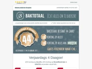 10% korting op ALLES & GRATIS verzenden vanaf €40! | Verjaardagsactie