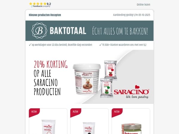 20% korting op alle Saracino producten!