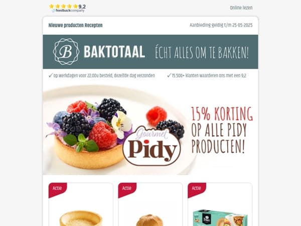 15% korting op alles van Pidy!