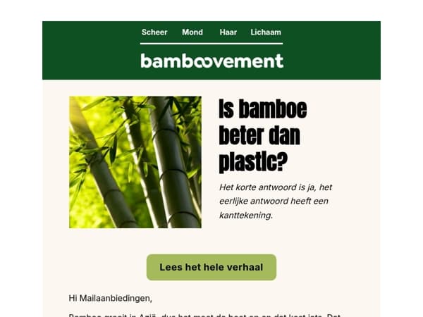 Is bamboe echt duurzamer dan plastic?
