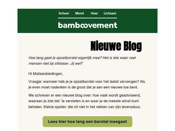 Je opzetborstel gaat waarschijnlijk te lang mee