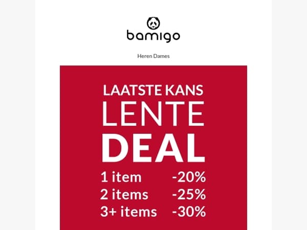 ❗️ De lentedeal eindigt vandaag