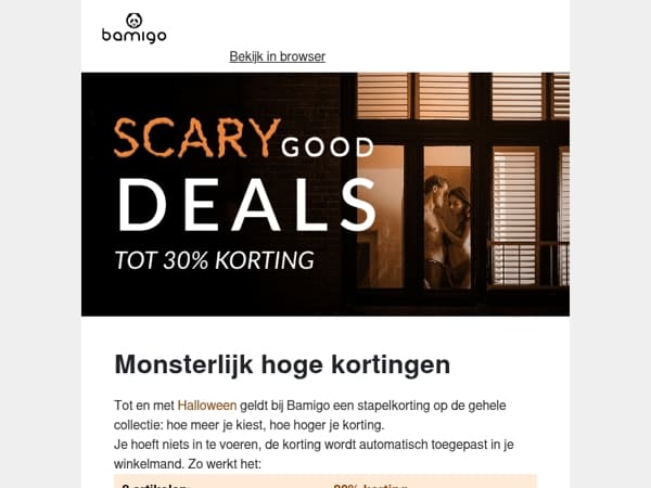Schrik niet: tot 30% Halloweenkorting 🎃