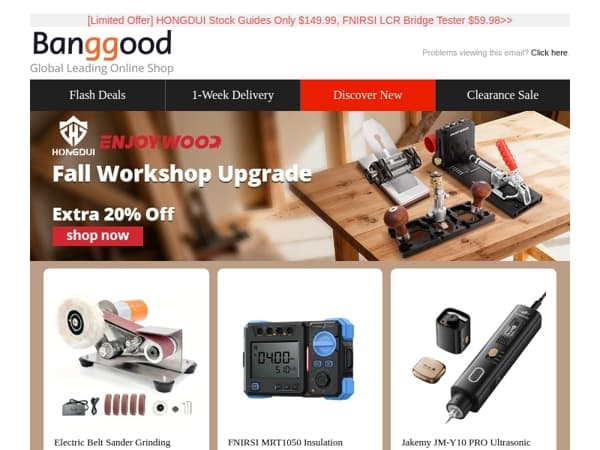[Tools & Auto] Workshop Upgrade Extra 20% Off Coupon! Electric Belt Sander Only $32.99! KROAK Diesel Air Heater $108.99!