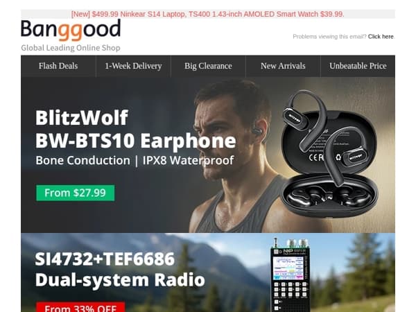 [19th Anniv. Sale for Electronics Fans] BW-BTS10 Earphone $27.99, i7-13620H Laptop From $609.99, More >>