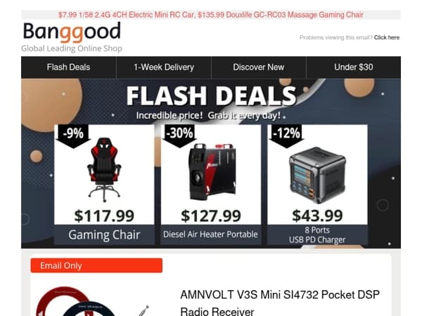 [CNY Clearance Sale] $26.39 AMNVOLT V3S Radio Receiver, $234.4 WQ-W4 Pro Electric Scooter.