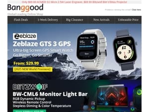 🤩[NEW] Only $29.99 Zeblaze GPS Smart Watch, $37.99 BlitzWolf Monitor Light Bar, SHOP NOW >