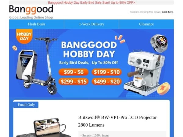 [Grab Your $51 Allowance] $59.99 = Blitzwolf LCD Projector = Newest Zeblaze AMOLED GPS Smart Watch