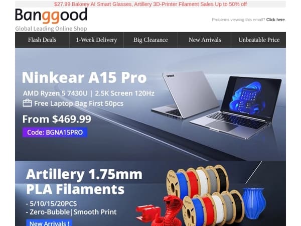 [World Premiere] ONLY 100PCS from $59.99 Zeblaze Stratos 4, Ninkear A15 Pro only $469.99.