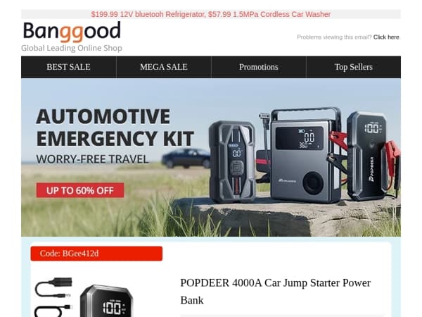 [Summer Outdoor Sale Up to 60% Off] POPDEER 4000A Car Jump Starter $45.99! 1280Wh LiFePO4 Battery $165.99! Hottest OOTD T10 Scooter $478.43!