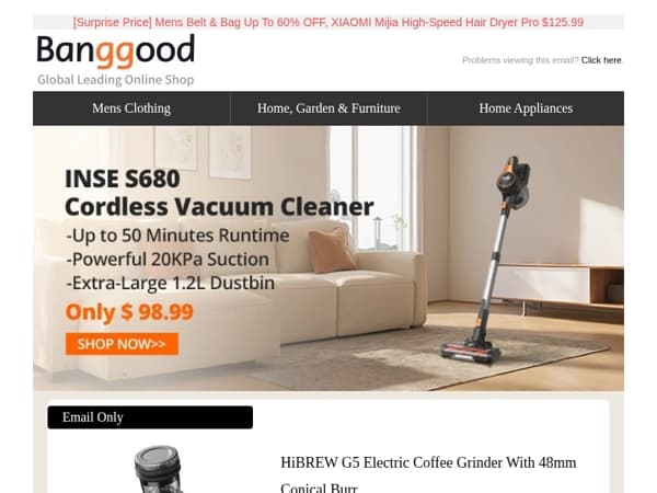 HiBREW G5 Coffee Grinder $135.99, HiBREW H16 Automatic Espresso Machine $599.99, Shop Now>>