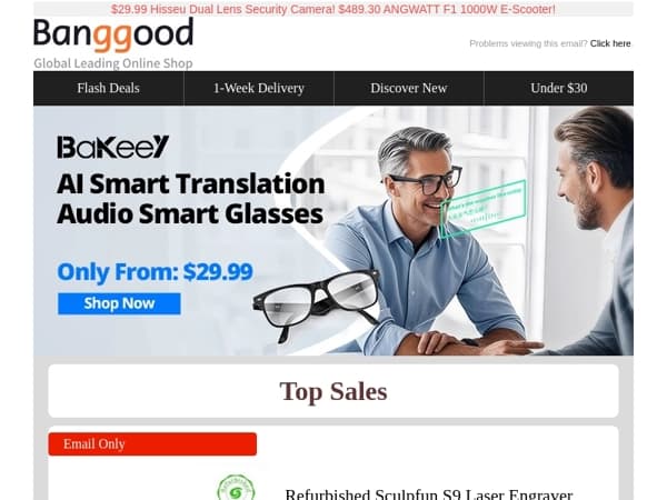 [15PCS Only Refurbished Laser Engraver] Sculpfun S9 $83.99! R5-4600H 16+512GB Mini PC Only $219.99! Grab Now!