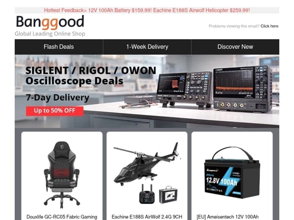 [Massive Limited-Time Sale] USA Stock Douxlife Gaming Chair $89.99! RIGOL DHO804 Digital Oscilloscope $362.99! Blitzwolf 240w GaN Display Charger $34.49!