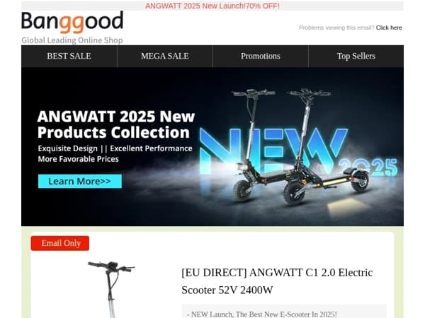 [ 2025 Best E-Scooter! ] EU Stock ANGWATT C1 52V 4000W E-Scooter Only $959.39! TTWEN 12V 100Ah Battery $171.99!