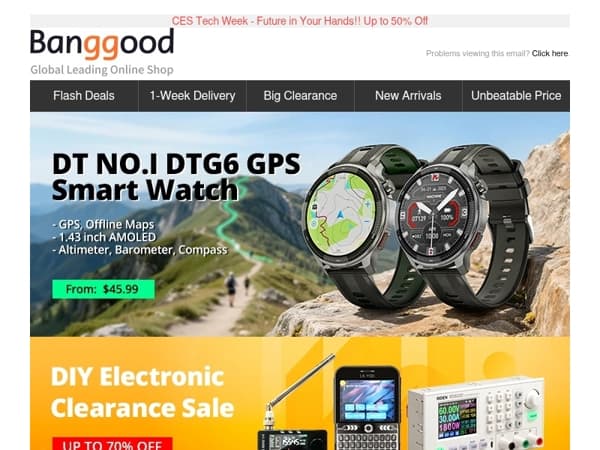 GPS with Offline Maps!! DT NO.I Smart Watch New Released Only $45.99!!  New Year's Big Promotion Up To 50% OFF!