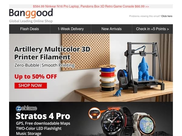 🧭[GPS+Music Storage] Zeblaze Stratos 4 Pro Smart Watch From $74.99, Multicolor 3D Printer Filament up to 50% off >>