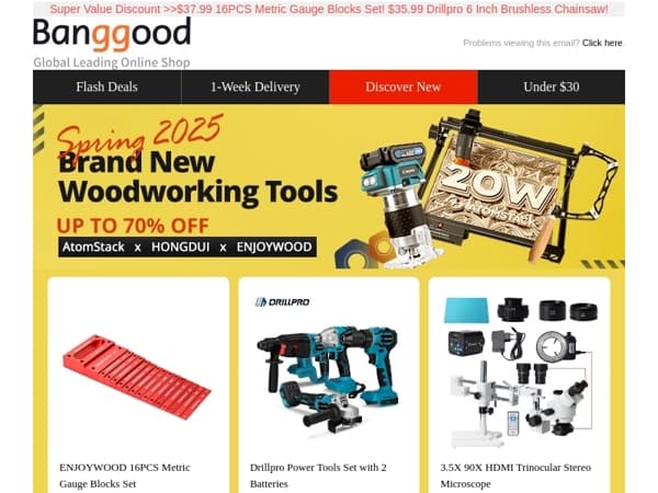 [Brand New DIY Tools] Up to 70% Off, $29.99 ENJOYWOOD Table Saw 3D Safety Pushblock! $32.99 FNIRSI Battery Voltage Internal Resistance Tester >>