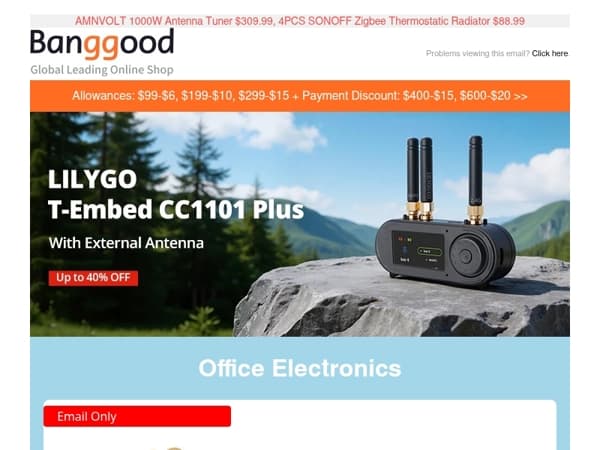 [NEW] LILYGO T-Embed Plus With External Antenna from $81.89, Artillery PLA 3D Printer Filament from $84.99