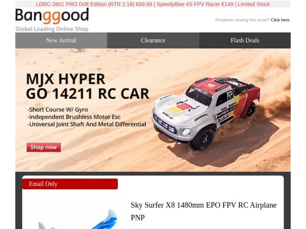 [EU RC SUMMER TECH RAID!]Up to 70% Off Pro-Grade FPV Drones & 55km/h RC Cars 10% OFF! Grab Now! >>