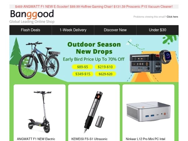 [Non- Limited Early Access!] Outdoor Season Sale Start in 24H! Grab Alllowance to Enjoy Max $20 Extra Discount Now!