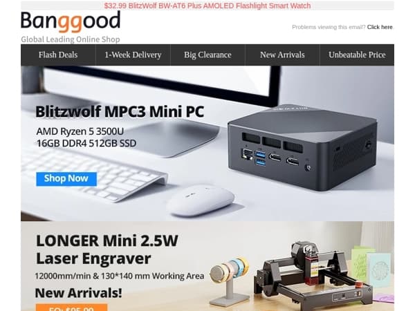 🤩[New] $239 Blitzwolf MPC3 512GB SSD Mini PC, $95.99 Longer RAY5 mini Laser Engraving, Shop Now >>