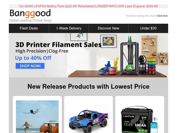 New Drop Alert: 99Wh Power Bank Only $89.99! Artillery 5KG Filament $49.99!>> Find More!