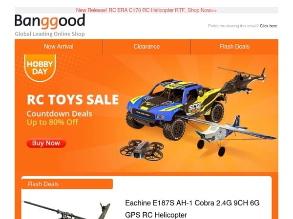 [HOBBY DAY] RC Toys Sale: 36Hrs Countdown Deals! Up to 80% Off, Show Now>>